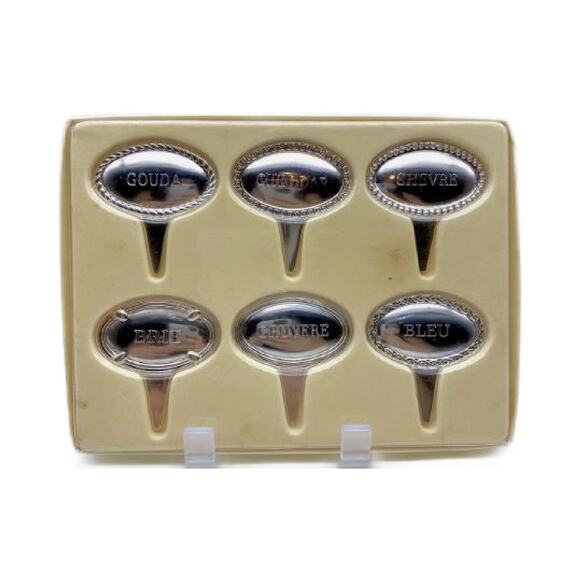 Silverplate Cheese Markers, Set of 6 - Picture 2 of 10